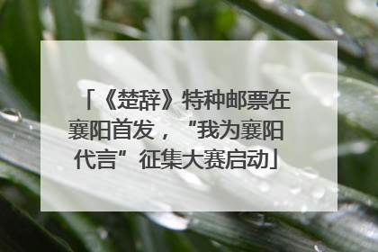 《楚辞》特种邮票在襄阳首发，“我为襄阳代言”征集大赛启动