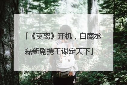 《莫离》开机，白鹿丞磊新剧携手谋定天下
