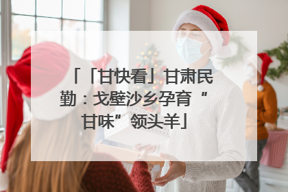 「甘快看」甘肃民勤：戈壁沙乡孕育“甘味”领头羊