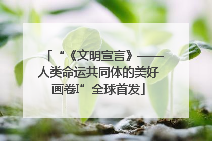 “《文明宣言》——人类命运共同体的美好画卷I”全球首发