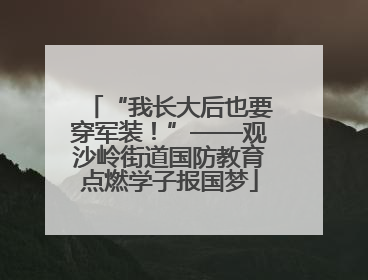 “我长大后也要穿军装！”——观沙岭街道国防教育点燃学子报国梦