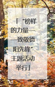 “榜样的力量——致敬德阳先锋”主题活动举行