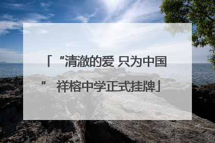 “清澈的爱 只为中国” 祥榕中学正式挂牌