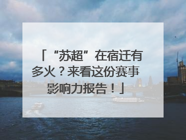 “苏超”在宿迁有多火？来看这份赛事影响力报告！