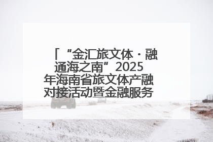 “金汇旅文体・融通海之南”2025年海南省旅文体产融对接活动暨金融服务中心成立仪式举行
