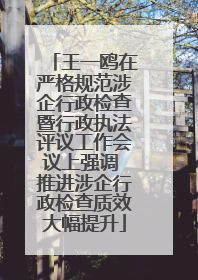 王一鸥在严格规范涉企行政检查暨行政执法评议工作会议上强调 推进涉企行政检查质效大幅提升