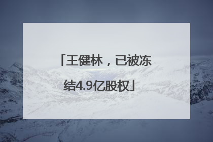 王健林，已被冻结4.9亿股权