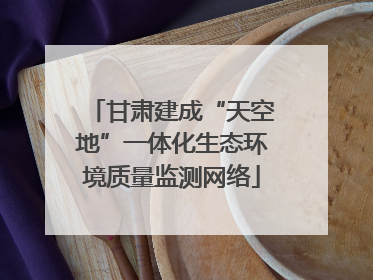 甘肃建成“天空地”一体化生态环境质量监测网络