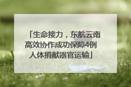 生命接力，东航云南高效协作成功保障4例人体捐献器官运输