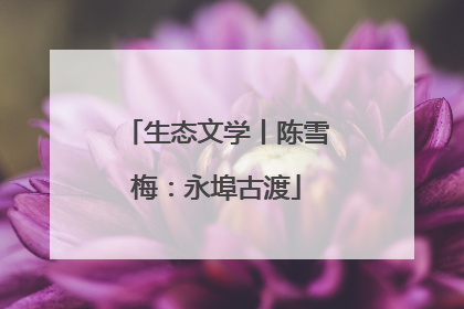 生态文学丨陈雪梅：永埠古渡