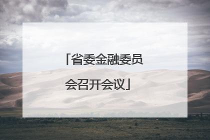 省委金融委员会召开会议