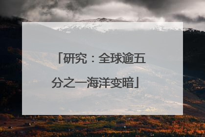 研究：全球逾五分之一海洋变暗