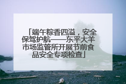 端午粽香四溢，安全保驾护航——东平大羊市场监管所开展节前食品安全专项检查