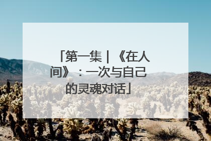 第一集｜《在人间》：一次与自己的灵魂对话