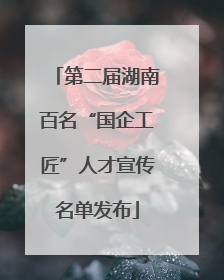 第二届湖南百名“国企工匠”人才宣传名单发布