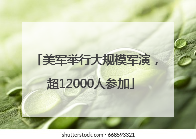美军举行大规模军演，超12000人参加