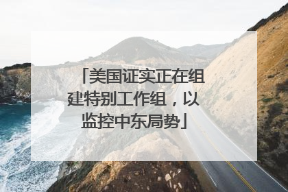 美国证实正在组建特别工作组，以监控中东局势
