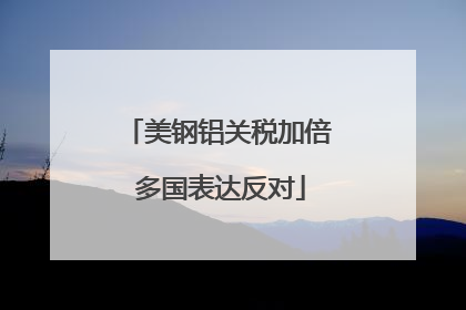 美钢铝关税加倍 多国表达反对