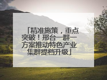 精准施策，重点突破！邢台一群一方案推动特色产业集群提档升级