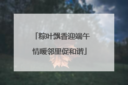 粽叶飘香迎端午 情暖邻里促和谐
