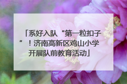 系好入队“第一粒扣子”！济南高新区鸡山小学开展队前教育活动