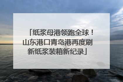 纸浆母港领跑全球！山东港口青岛港再度刷新纸浆装箱新纪录