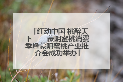 红动中国 桃醉天下——蒙阴蜜桃消费季暨蒙阴蜜桃产业推介会成功举办