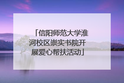 信阳师范大学淮河校区崇实书院开展爱心帮扶活动