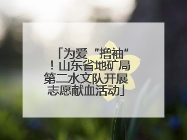 为爱“撸袖”！山东省地矿局第二水文队开展志愿献血活动