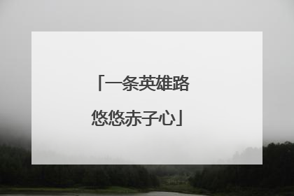 一条英雄路 悠悠赤子心