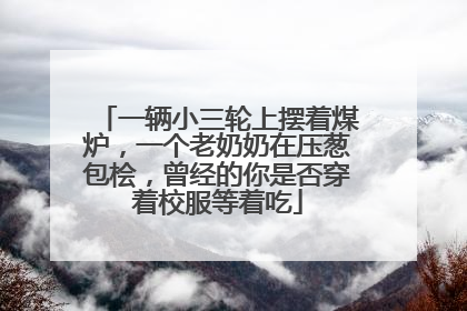一辆小三轮上摆着煤炉，一个老奶奶在压葱包桧，曾经的你是否穿着校服等着吃