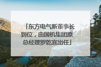 东方电气新董事长到位，由国机集团原总经理罗乾宜出任