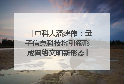 中科大潘建伟：量子信息科技将引领形成网络文明新形态