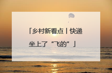 乡村新看点丨快递坐上了“飞的”