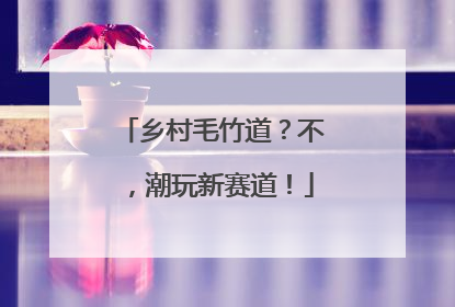 乡村毛竹道？不，潮玩新赛道！