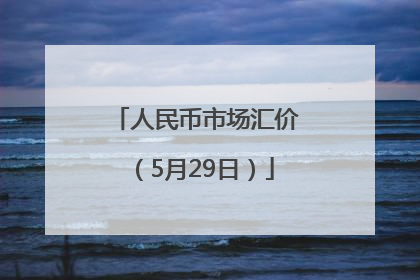 人民币市场汇价（5月29日）