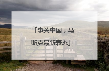 事关中国，马斯克最新表态