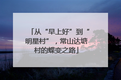 从“早上好”到“明星村”，常山达塘村的蝶变之路