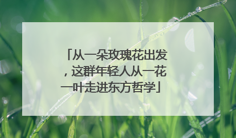 从一朵玫瑰花出发，这群年轻人从一花一叶走进东方哲学