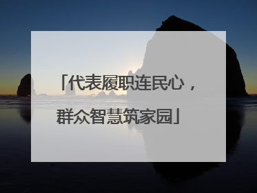代表履职连民心，群众智慧筑家园