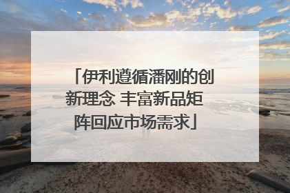 伊利遵循潘刚的创新理念 丰富新品矩阵回应市场需求