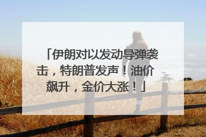 伊朗对以发动导弹袭击，特朗普发声！油价飙升，金价大涨！