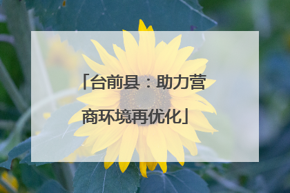 台前县：助力营商环境再优化