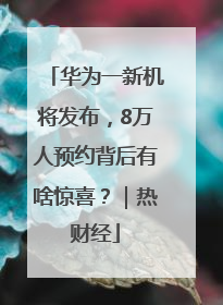 华为一新机将发布，8万人预约背后有啥惊喜？｜热财经