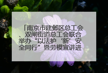 南京市建邺区总工会、双闸街道总工会联合举办“以法护‘新’安全同行”暨劳模宣讲进工地服务活动