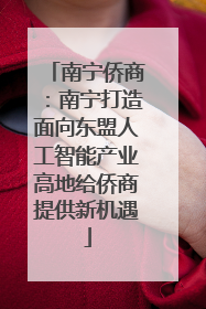 南宁侨商：南宁打造面向东盟人工智能产业高地给侨商提供新机遇