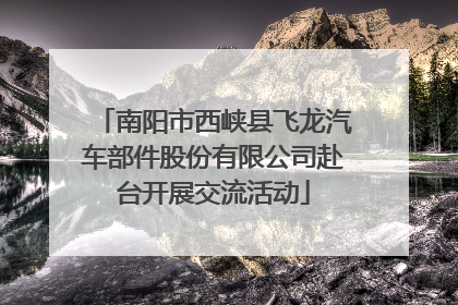南阳市西峡县飞龙汽车部件股份有限公司赴台开展交流活动