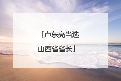 卢东亮当选山西省省长