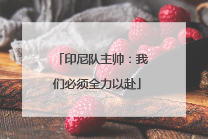 印尼队主帅：我们必须全力以赴