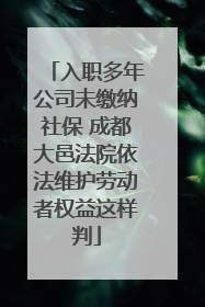 入职多年公司未缴纳社保 成都大邑法院依法维护劳动者权益这样判